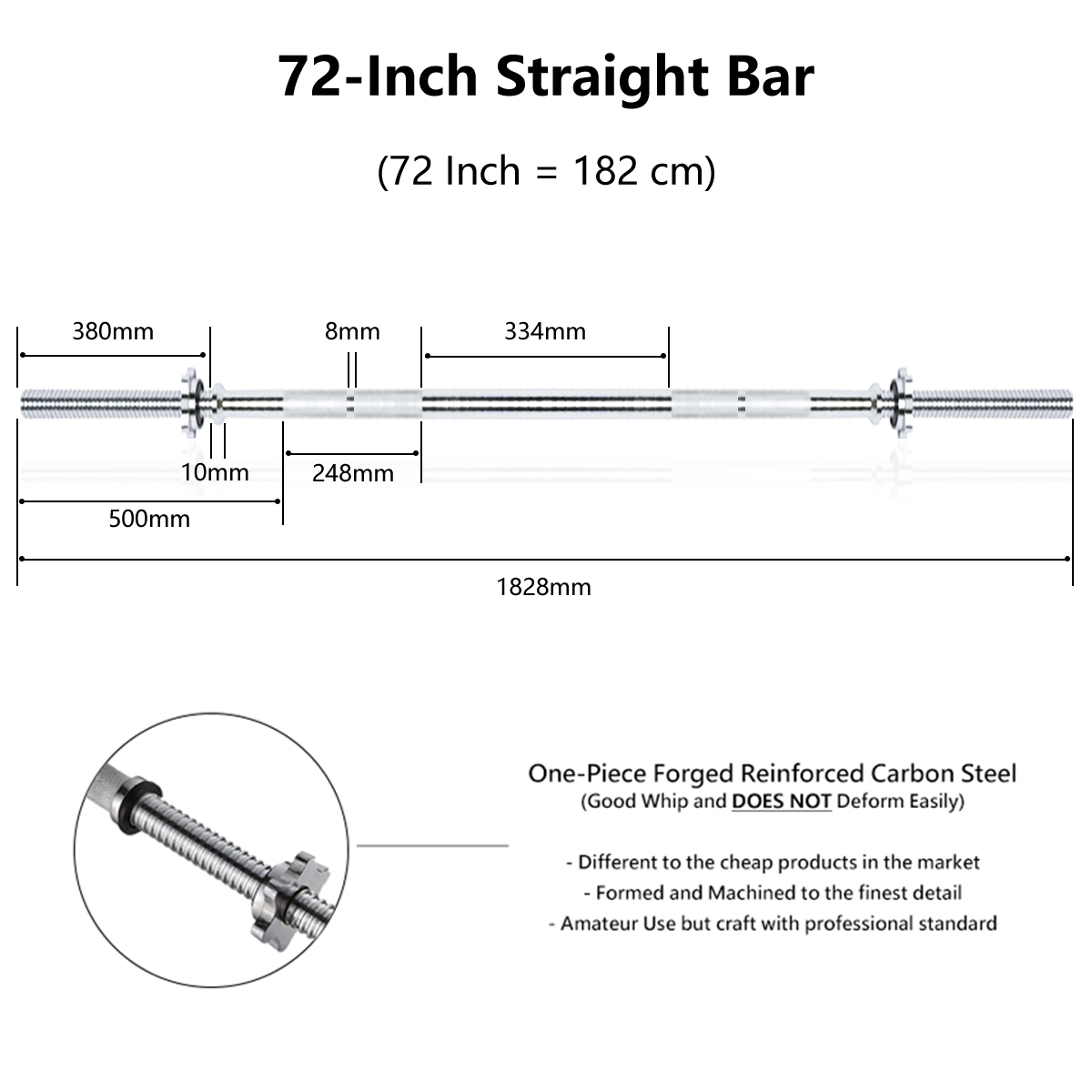 standard barbell diameter