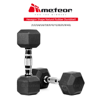 METEOR Essential Rubber Hex Dumbbell,Hex Dumbbell,Fixed Weight Dumbbell,Gym Weights,Dumbbell Weights,Barbell Weights for Weightlifting