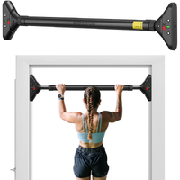 METEOR Doorway Pull Up Bar, Drill-Free, Adjustable Length, Chin Up Bar, Push Up Bar, Abdominal Training Door Bar