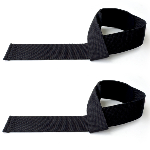 METEOR 60cm Weightlifting Straps Wrist Straps Lifting Straps (Basic Model, Plain Black)